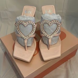 Gianni Bini heart break heels baby pink